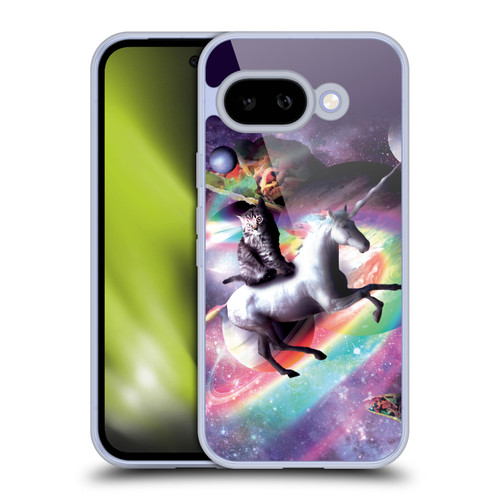 Random Galaxy Animals Space Cat Riding Unicorn Soft Gel Case for Google Pixel 9A