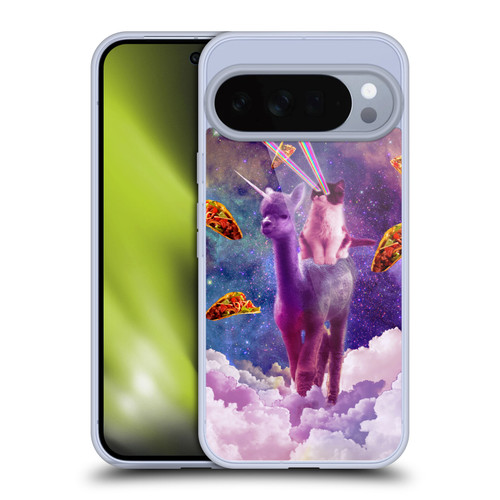 Random Galaxy Space Pizza Ride Lazer Cat Riding Llama Soft Gel Case for Google Pixel 10 Pro XL