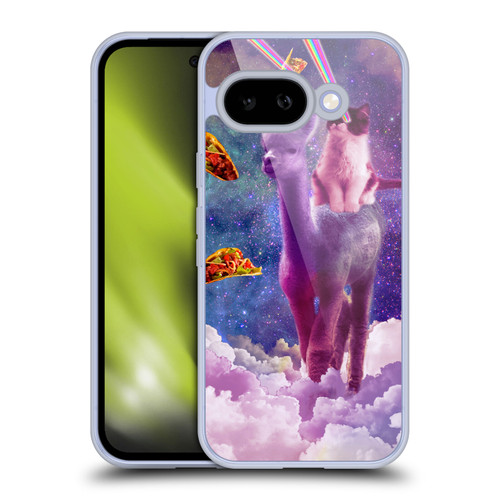 Random Galaxy Space Pizza Ride Lazer Cat Riding Llama Soft Gel Case for Google Pixel 9A