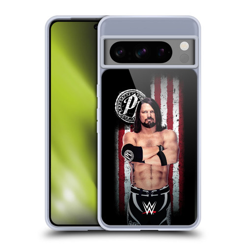 WWE American Flag Superstars AJ Styles Soft Gel Case for Google Pixel 8 Pro