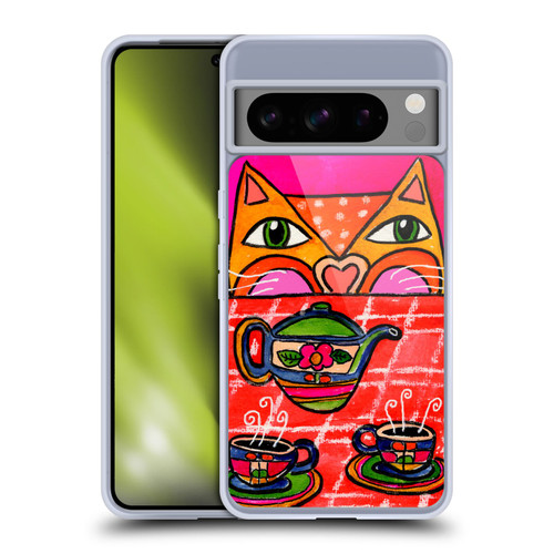 Wyanne Cat Uninvited Guest For Tea Soft Gel Case for Google Pixel 8 Pro