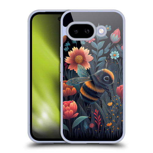JK Stewart Art Bee And Colorful Flowers Soft Gel Case for Google Pixel 9A