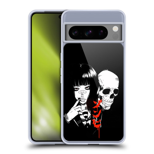 Zombie Makeout Club Art Girl And Skull Soft Gel Case for Google Pixel 8 Pro
