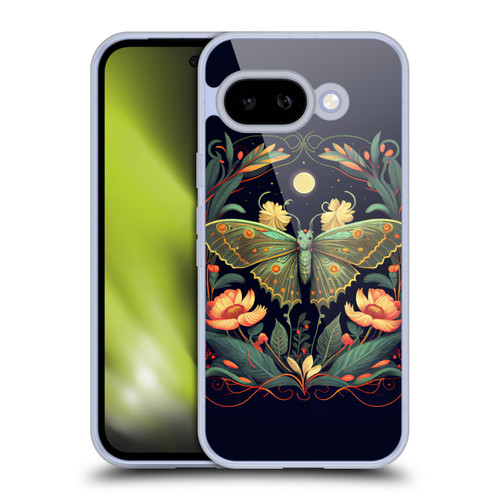 JK Stewart Graphics Lunar Moth Night Garden Soft Gel Case for Google Pixel 9A