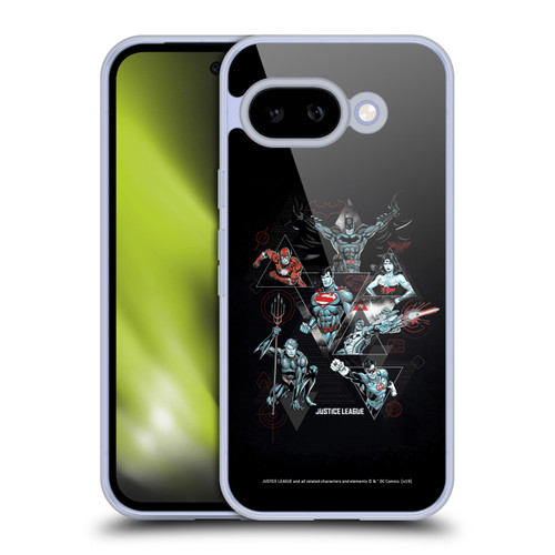 Justice League DC Comics Dark Electric Graphics Heroes Triangle Soft Gel Case for Google Pixel 9A