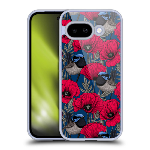 Katerina Kirilova Floral Patterns Fairy Wrens & Poppies Soft Gel Case for Google Pixel 9A