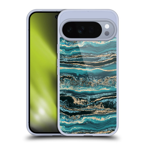 LebensArt Gemstone Marble Luxury Turquoise Soft Gel Case for Google Pixel 10 Pro XL