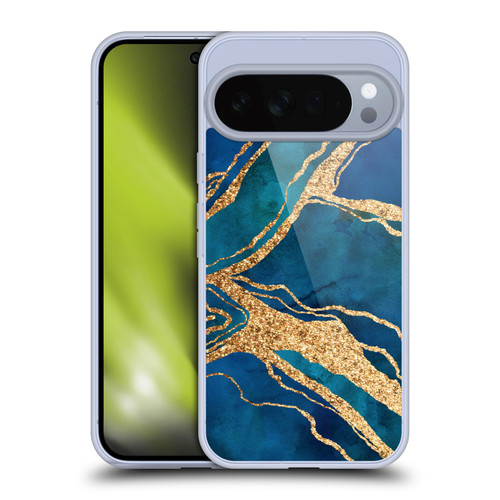 LebensArt Gemstone Marble Royal Blue And Gold Soft Gel Case for Google Pixel 10 Pro XL
