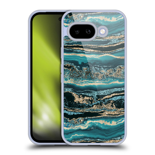 LebensArt Gemstone Marble Luxury Turquoise Soft Gel Case for Google Pixel 9A