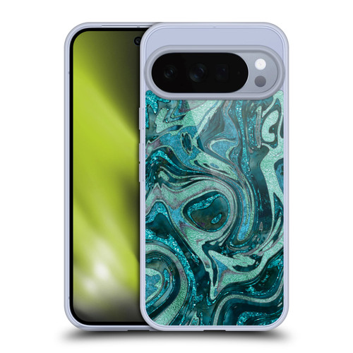 LebensArt Geo Liquid Marble Midnight Green Soft Gel Case for Google Pixel 10 Pro XL
