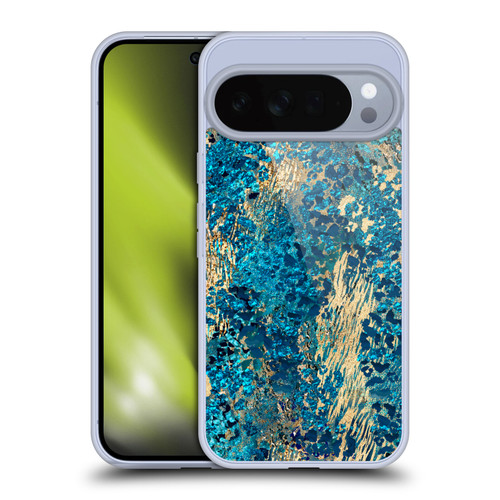 LebensArt Geo Liquid Marble Teal Jungle Soft Gel Case for Google Pixel 10 Pro XL