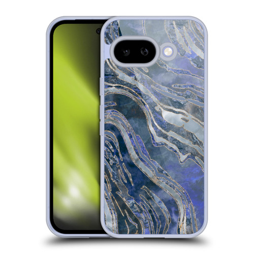 LebensArt Geo Liquid Marble Cold Blue Soft Gel Case for Google Pixel 9A