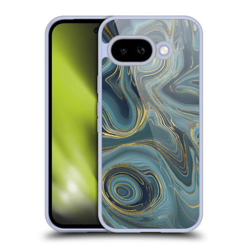 LebensArt Geo Liquid Marble Cool Tone Geode Soft Gel Case for Google Pixel 9A
