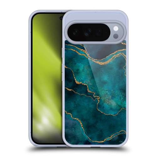 LebensArt Mineral Marble Glam Turquoise Soft Gel Case for Google Pixel 10 Pro XL
