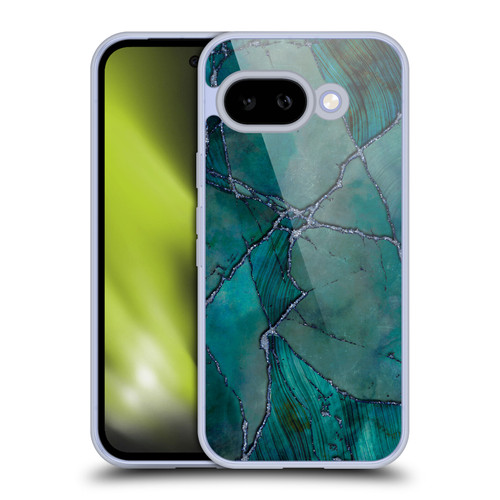 LebensArt Mineral Marble Teal Soft Gel Case for Google Pixel 9A