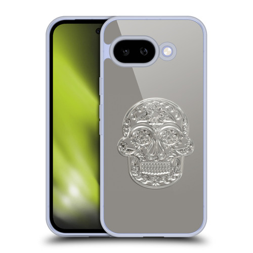 LebensArt Pastels Silver Skull Soft Gel Case for Google Pixel 9A