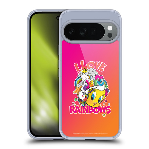 Looney Tunes Patterns I Love Rainbow Soft Gel Case for Google Pixel 10