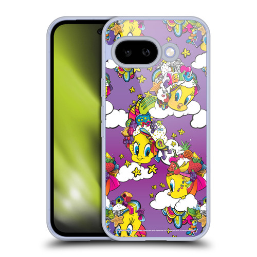 Looney Tunes Patterns Tweety Purple Soft Gel Case for Google Pixel 9A