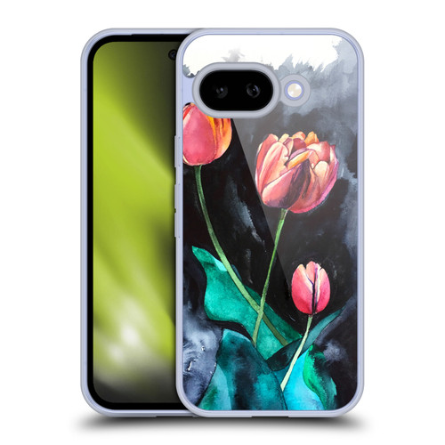 Mai Autumn Floral Blooms Tulips On Dark Soft Gel Case for Google Pixel 9A