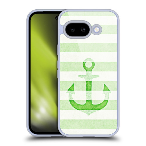 Monika Strigel Vintage Anchors Green Soft Gel Case for Google Pixel 9A