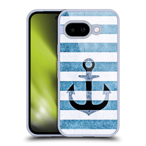 Monika Strigel Vintage Anchors Indigo Soft Gel Case for Google Pixel 9A