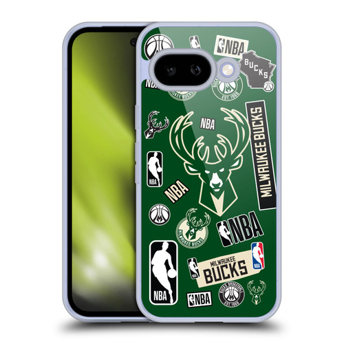 NBA Milwaukee Bucks Sticker Collage Soft Gel Case for Google Pixel 9A