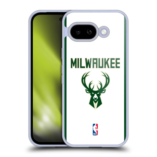 NBA Milwaukee Bucks Logo White Design Soft Gel Case for Google Pixel 9A