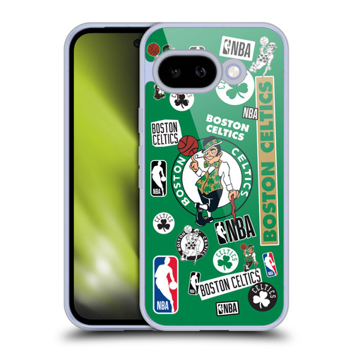 NBA Boston Celtics Sticker Collage Soft Gel Case for Google Pixel 9A
