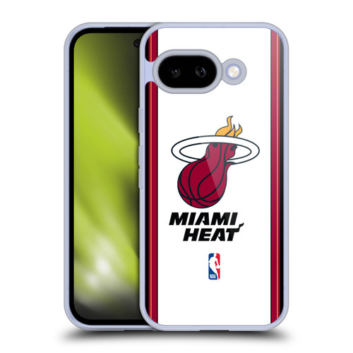 NBA Miami Heat Logo White Design Soft Gel Case for Google Pixel 9A