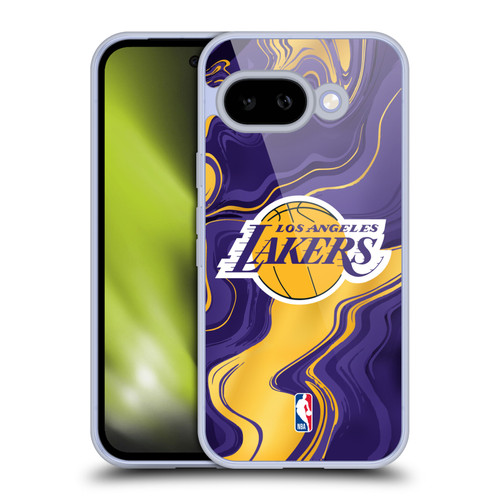 NBA Los Angeles Lakers Marble Agates Soft Gel Case for Google Pixel 9A