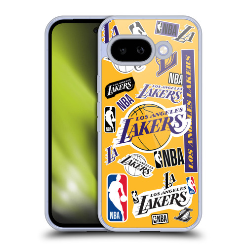 NBA Los Angeles Lakers Sticker Collage Soft Gel Case for Google Pixel 9A