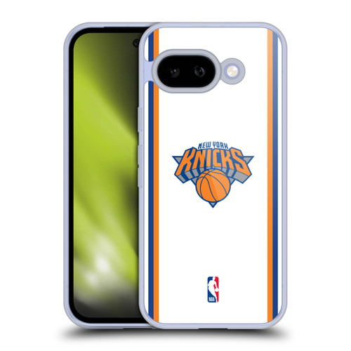 NBA New York Knicks Logo White Design Soft Gel Case for Google Pixel 9A