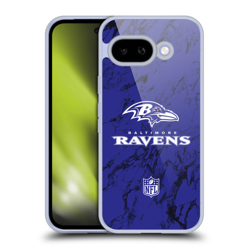 NFL Baltimore Ravens Graphics Coloured Marble Soft Gel Case for Google Pixel 9A