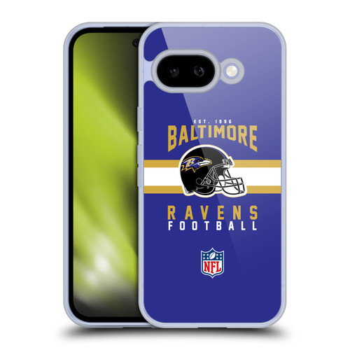 NFL Baltimore Ravens Graphics Helmet Typography Soft Gel Case for Google Pixel 9A