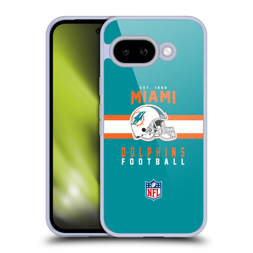 NFL Miami Dolphins Graphics Helmet Typography Soft Gel Case for Google Pixel 9A