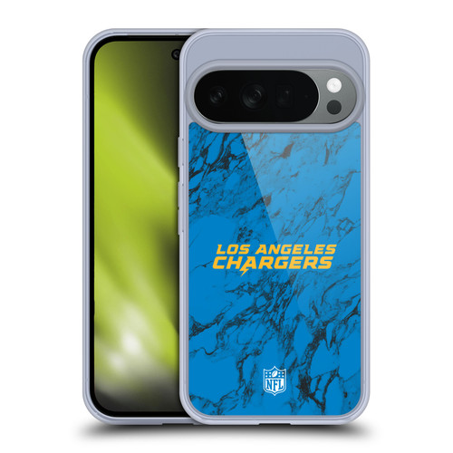 NFL Los Angeles Chargers Graphics Coloured Marble Soft Gel Case for Google Pixel 10