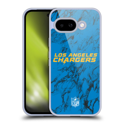 NFL Los Angeles Chargers Graphics Coloured Marble Soft Gel Case for Google Pixel 9A