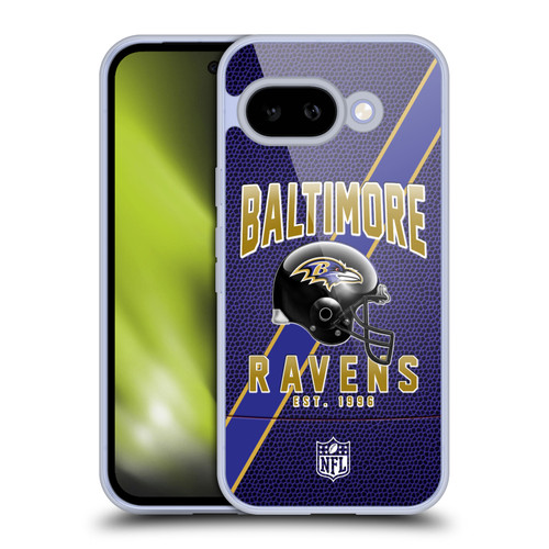 NFL Baltimore Ravens Logo Art Football Stripes Soft Gel Case for Google Pixel 9A