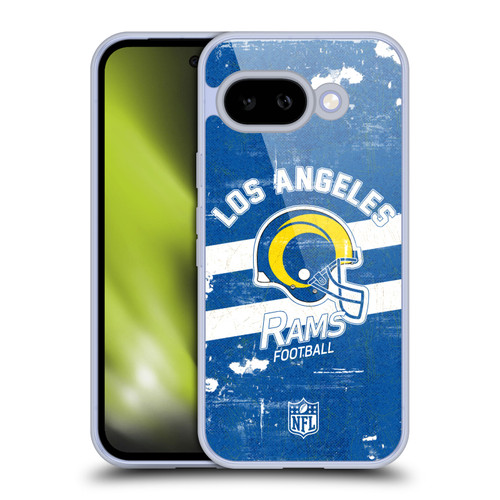 NFL Los Angeles Rams Logo Art Helmet Distressed Look 100th Soft Gel Case for Google Pixel 9A