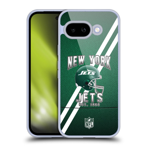 NFL New York Jets Logo Art Football Stripes Soft Gel Case for Google Pixel 9A