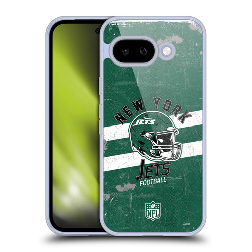 NFL New York Jets Logo Art Helmet Distressed Soft Gel Case for Google Pixel 9A