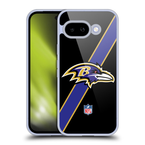 NFL Baltimore Ravens Logo Stripes Soft Gel Case for Google Pixel 9A