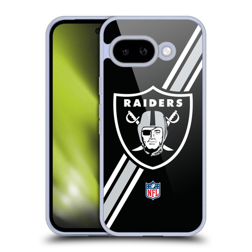 NFL Las Vegas Raiders Logo Stripes Soft Gel Case for Google Pixel 9A