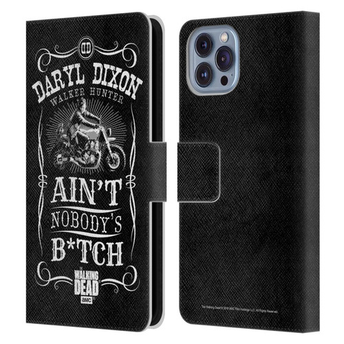 AMC The Walking Dead Daryl Dixon Biker Art Motorcycle Black White Leather Book Wallet Case Cover For Apple iPhone 14