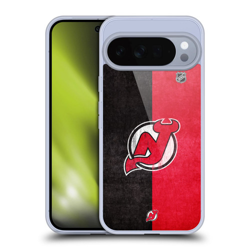 NHL New Jersey Devils Half Distressed Soft Gel Case for Google Pixel 10 Pro XL