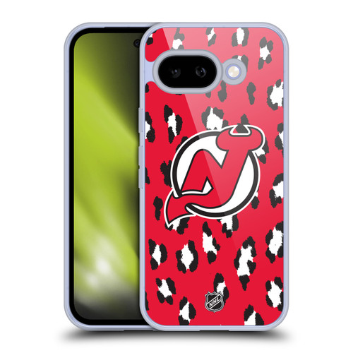 NHL New Jersey Devils Leopard Pattern Soft Gel Case for Google Pixel 9A