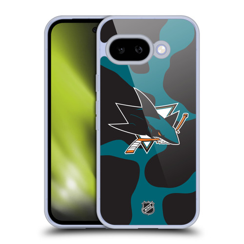 NHL San Jose Sharks Cow Pattern Soft Gel Case for Google Pixel 9A