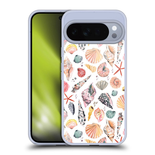 Ninola Watercolor Patterns Sea Shells Spicy Orange Soft Gel Case for Google Pixel 10 Pro XL