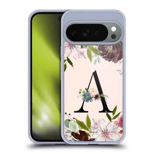 Nature Magick Rose Gold Flowers Monogram 1 Letter A Soft Gel Case for Google Pixel 10