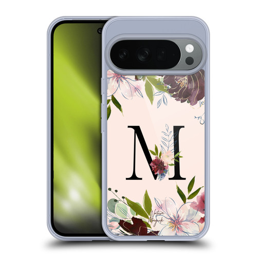 Nature Magick Rose Gold Flowers Monogram 1 Letter M Soft Gel Case for Google Pixel 10